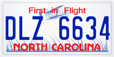 NC license plate DLZ6634