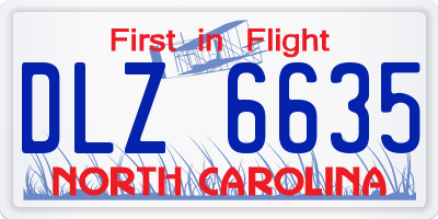 NC license plate DLZ6635