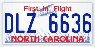 NC license plate DLZ6636