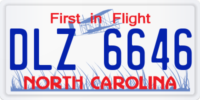 NC license plate DLZ6646