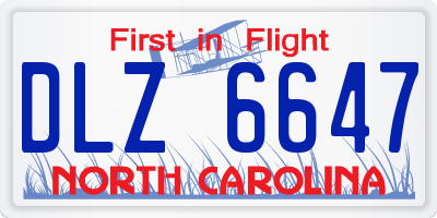 NC license plate DLZ6647