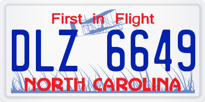 NC license plate DLZ6649