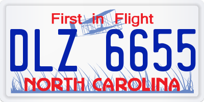 NC license plate DLZ6655