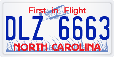 NC license plate DLZ6663