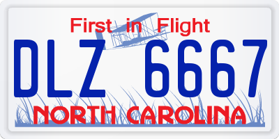 NC license plate DLZ6667
