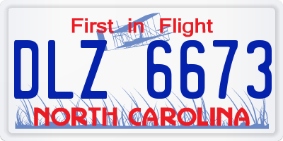 NC license plate DLZ6673