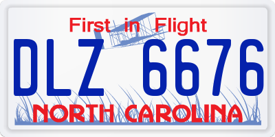 NC license plate DLZ6676