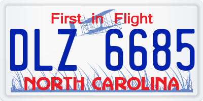 NC license plate DLZ6685