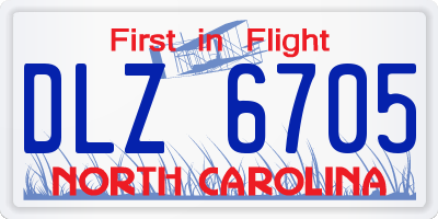 NC license plate DLZ6705