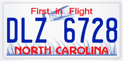 NC license plate DLZ6728