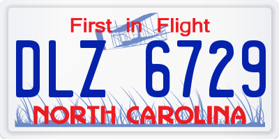 NC license plate DLZ6729