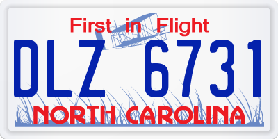 NC license plate DLZ6731