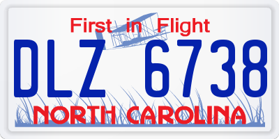 NC license plate DLZ6738