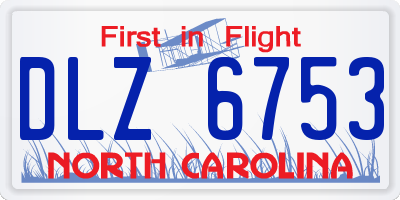 NC license plate DLZ6753