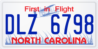 NC license plate DLZ6798