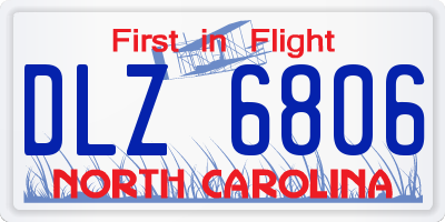 NC license plate DLZ6806