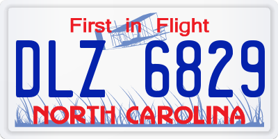 NC license plate DLZ6829