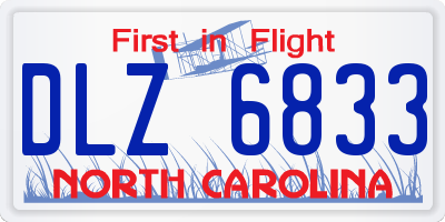 NC license plate DLZ6833