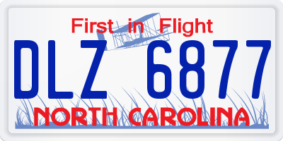 NC license plate DLZ6877