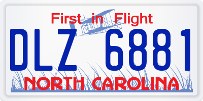 NC license plate DLZ6881