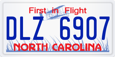 NC license plate DLZ6907
