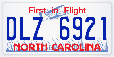 NC license plate DLZ6921