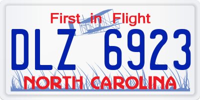 NC license plate DLZ6923