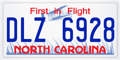 NC license plate DLZ6928