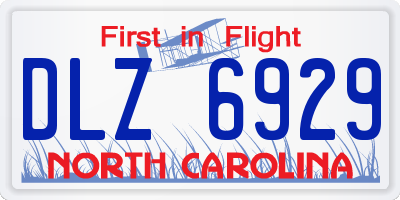 NC license plate DLZ6929