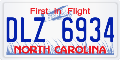 NC license plate DLZ6934