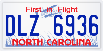 NC license plate DLZ6936