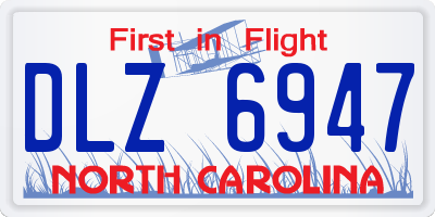 NC license plate DLZ6947