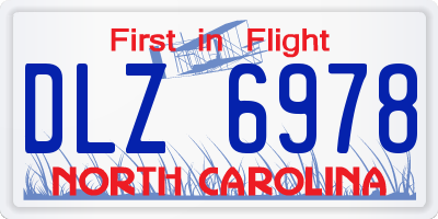 NC license plate DLZ6978