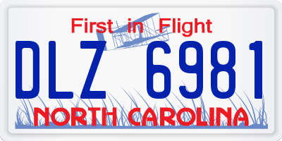 NC license plate DLZ6981