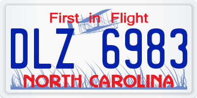 NC license plate DLZ6983