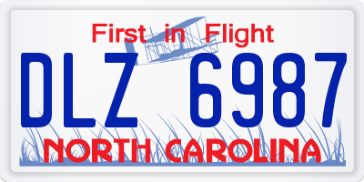 NC license plate DLZ6987