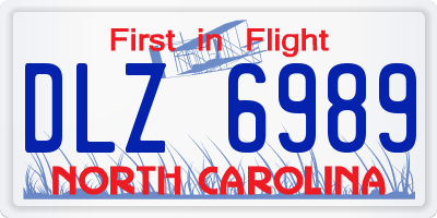 NC license plate DLZ6989