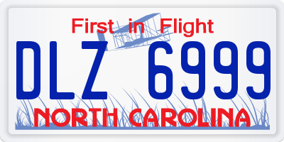 NC license plate DLZ6999
