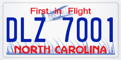 NC license plate DLZ7001