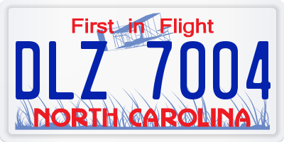 NC license plate DLZ7004