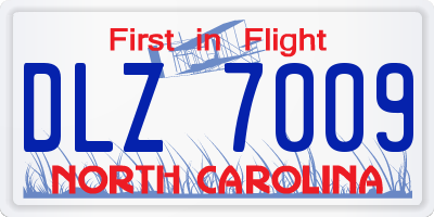 NC license plate DLZ7009