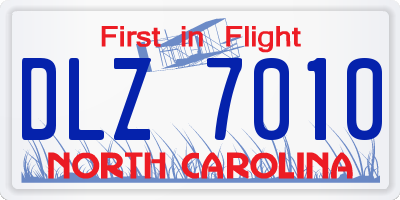 NC license plate DLZ7010