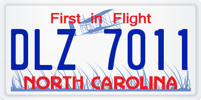 NC license plate DLZ7011