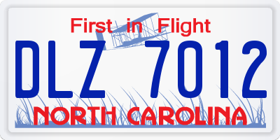 NC license plate DLZ7012
