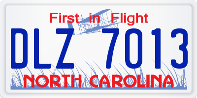 NC license plate DLZ7013