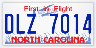 NC license plate DLZ7014
