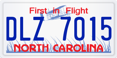 NC license plate DLZ7015