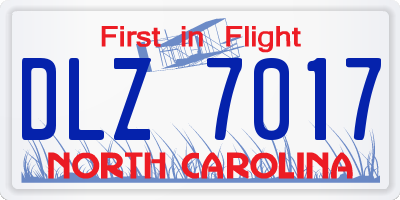 NC license plate DLZ7017