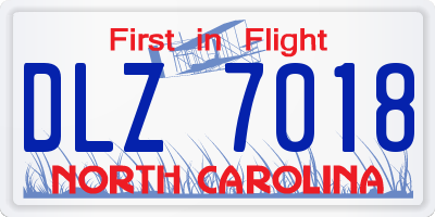 NC license plate DLZ7018