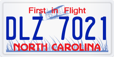 NC license plate DLZ7021